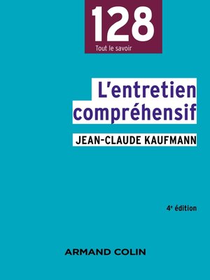 cover image of L'entretien compréhensif--4e éd.
